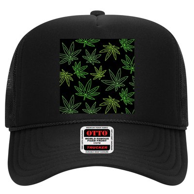 Cannabis Pattern Trucker Hat