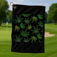 Cannabis Pattern Golf Towel