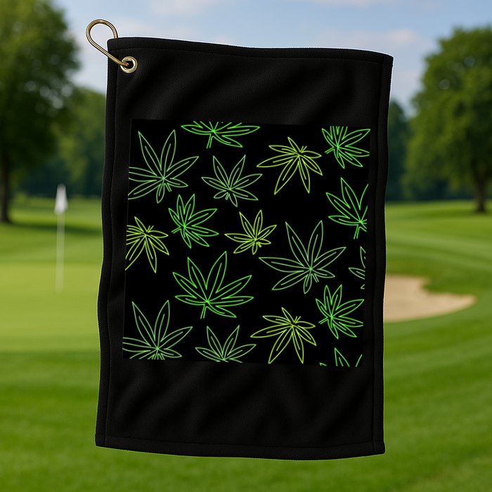Cannabis Pattern Golf Towel