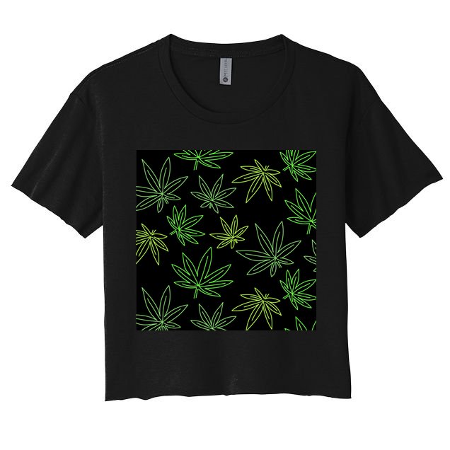 Cannabis Pattern Crop Top