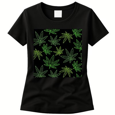 Cannabis Pattern Womens T-Shirt