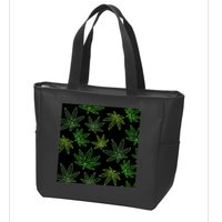 Cannabis Pattern Zip Tote Bag