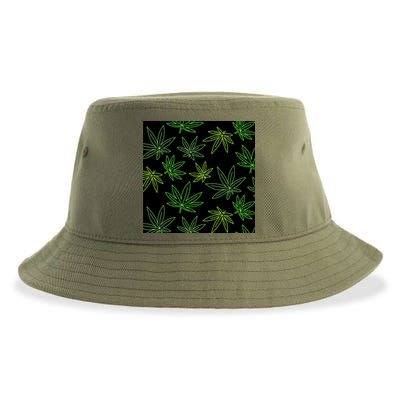 Cannabis Pattern Sustainable Bucket Hat