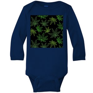 Cannabis Pattern Baby Long Sleeve Bodysuit