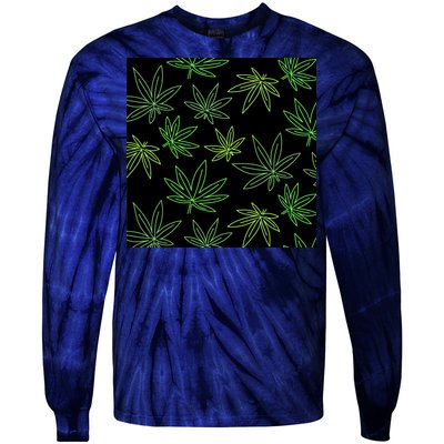 Cannabis Pattern Tie-Dye Long Sleeve Shirt