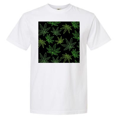 Cannabis Pattern Garment-Dyed Heavyweight T-Shirt