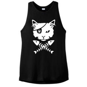 Cute pirate cat funny Ladies PosiCharge Tri-Blend Wicking Tank