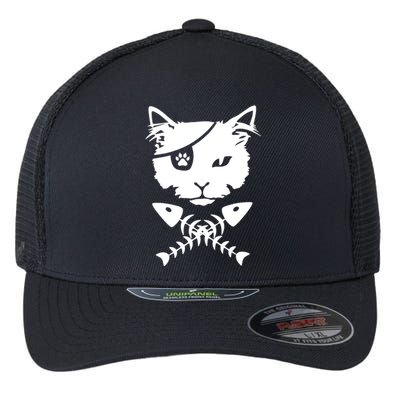 Cute pirate cat funny Flexfit Unipanel Trucker Cap