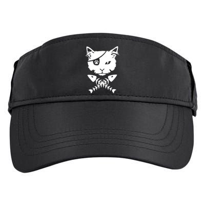 Cute pirate cat funny Adult Drive Performance Visor