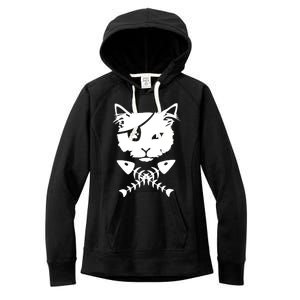 Cute pirate cat funny Women's Fleece Hoodie