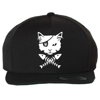 Cute pirate cat funny Wool Snapback Cap