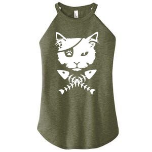 Cute pirate cat funny Women's Perfect Tri Rocker Tank