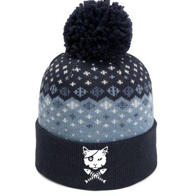 Cute pirate cat funny The Baniff Cuffed Pom Beanie