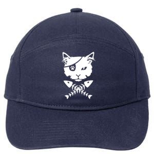 Cute pirate cat funny 7-Panel Snapback Hat