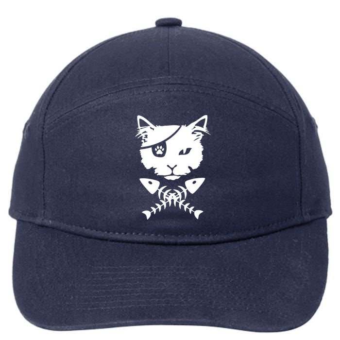 Cute pirate cat funny 7-Panel Snapback Hat