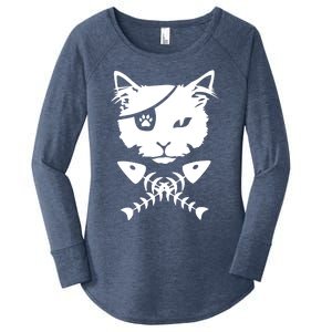 Cute pirate cat funny Women's Perfect Tri Tunic Long Sleeve Shirt