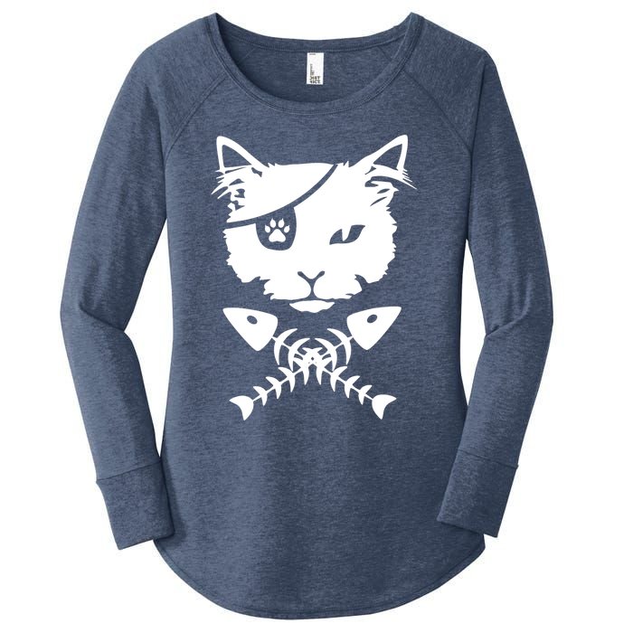 Cute pirate cat funny Women's Perfect Tri Tunic Long Sleeve Shirt