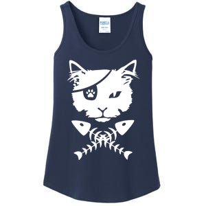 Cute pirate cat funny Ladies Essential Tank