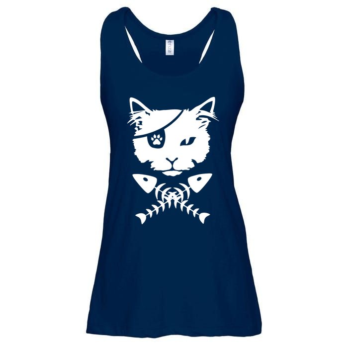 Cute pirate cat funny Ladies Essential Flowy Tank