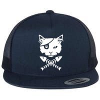 Cute pirate cat funny Flat Bill Trucker Hat