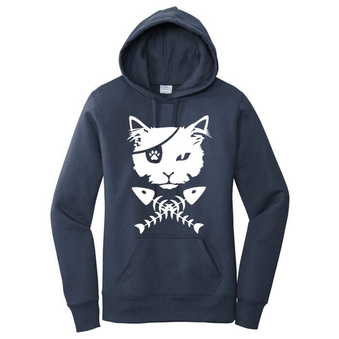 Cute pirate cat funny Women's Pullover Hoodie