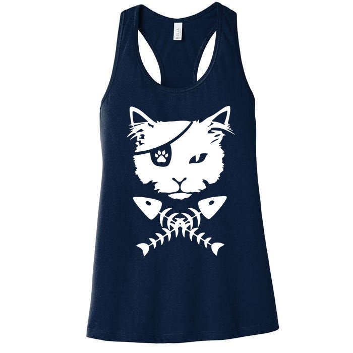 Cute pirate cat funny Women's Racerback Tank