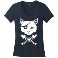 Cute pirate cat funny Women's V-Neck T-Shirt