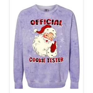 Christmas Plaid Cookie Tester Santa Hat Gift Colorblast Crewneck Sweatshirt