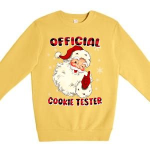 Christmas Plaid Cookie Tester Santa Hat Gift Premium Crewneck Sweatshirt