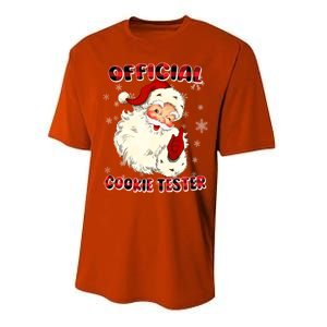 Christmas Plaid Cookie Tester Santa Hat Gift Performance Sprint T-Shirt