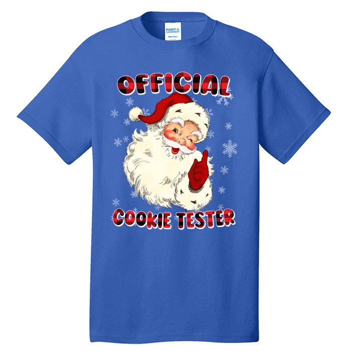 Christmas Plaid Cookie Tester Santa Hat Gift Tall T-Shirt