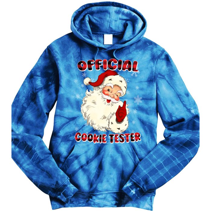 Christmas Plaid Cookie Tester Santa Hat Gift Tie Dye Hoodie