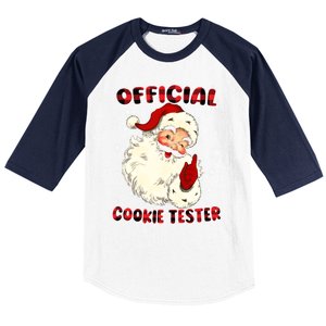 Christmas Plaid Cookie Tester Santa Hat Gift Baseball Sleeve Shirt