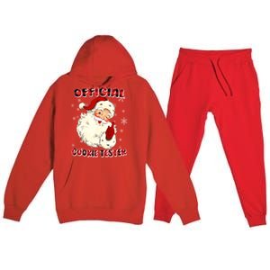 Christmas Plaid Cookie Tester Santa Hat Gift Premium Hooded Sweatsuit Set