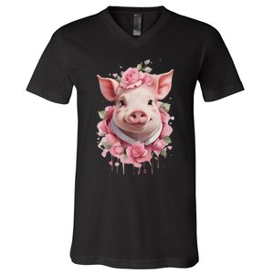 Cute Pig V-Neck T-Shirt