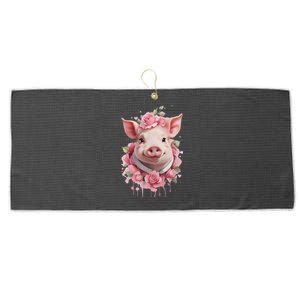 Cute Pig Large Microfiber Waffle Golf Towel