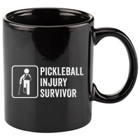 Cool Pickleball Coach With Saying Pickleball Injury Survivor 11oz C Handle Ceramic Mug