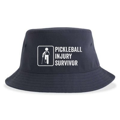 Cool Pickleball Coach With Saying Pickleball Injury Survivor Sustainable Bucket Hat