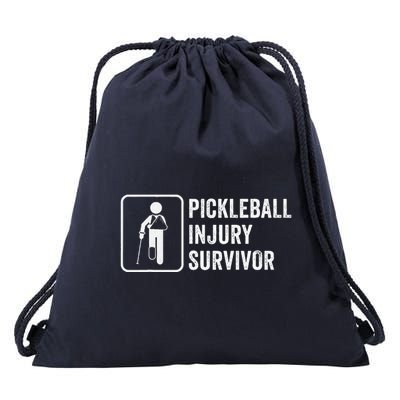 Cool Pickleball Coach With Saying Pickleball Injury Survivor Drawstring Bag