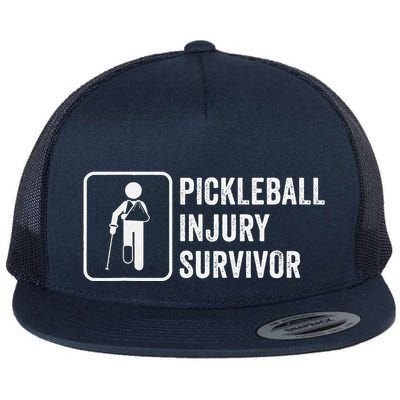 Cool Pickleball Coach With Saying Pickleball Injury Survivor Flatbill Hat