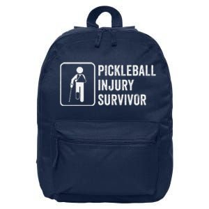 Cool Pickleball Coach With Saying Pickleball Injury Survivor 16 in Basic Backpack