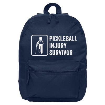 Cool Pickleball Coach With Saying Pickleball Injury Survivor 16 in Basic Backpack