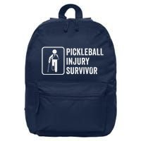 Cool Pickleball Coach With Saying Pickleball Injury Survivor 16 in Basic Backpack