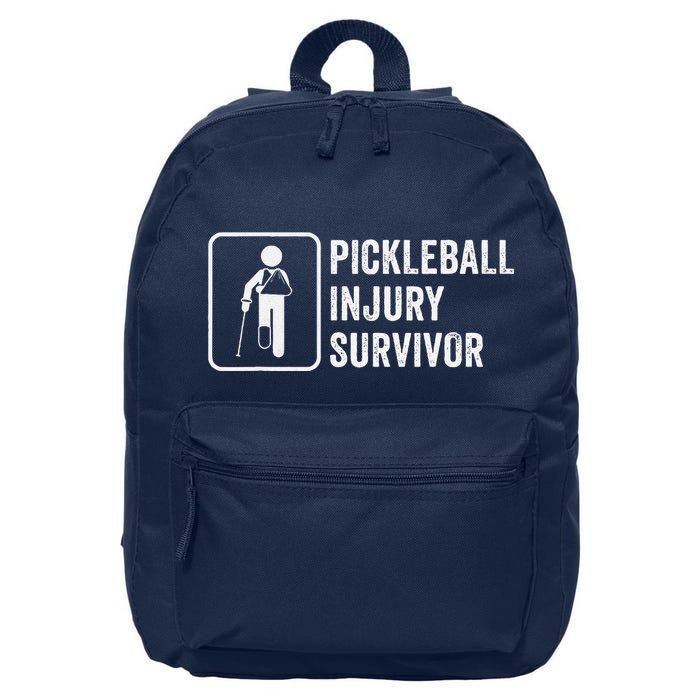 Cool Pickleball Coach With Saying Pickleball Injury Survivor 16 in Basic Backpack