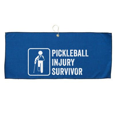 Cool Pickleball Coach With Saying Pickleball Injury Survivor Large Microfiber Waffle Golf Towel