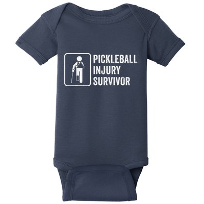 Cool Pickleball Coach With Saying Pickleball Injury Survivor Baby Bodysuit
