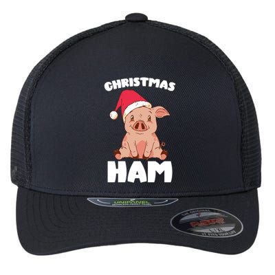 Christmas Pig Christmas Ham Cute Santa Pig Funny Christmas Gift Flexfit Unipanel Trucker Cap