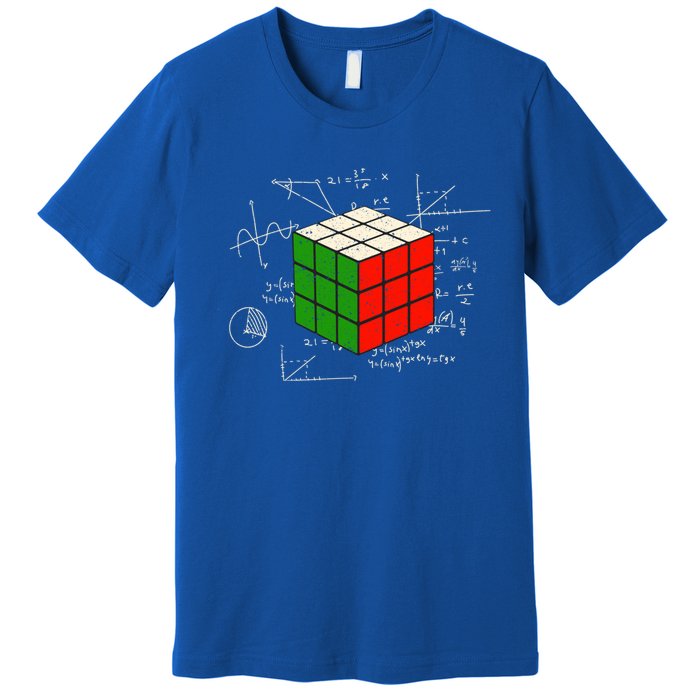 Competitive Puzzle Cube Math Speed Cubing 80S Vintage Toy Gift Premium T-Shirt