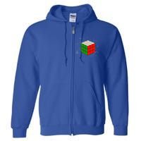 Competitive Puzzle Cube Math Speed Cubing 80S Vintage Toy Gift Full Zip Hoodie