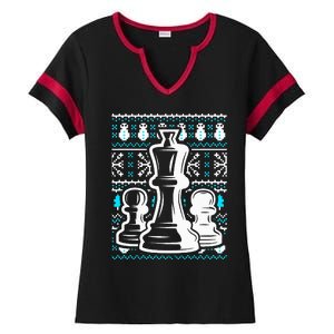 Chess Pieces Christmas Checkmate Tactics Castling Player Ladies Halftime Notch Neck Tee